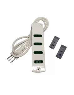 Vimar 00401.CB White Multiple Socket 4 10A Sockets With Cable