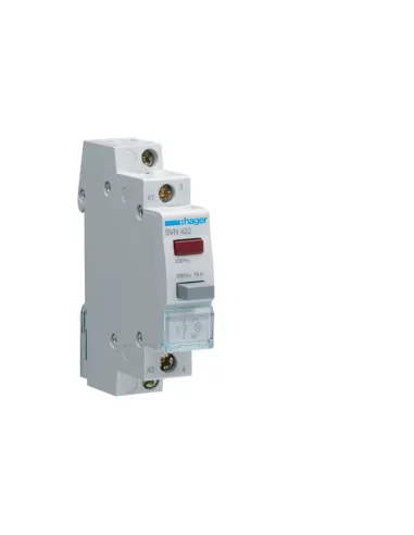 Hager svn422 1 bouton à impulsion lumineux rouge 1nc 1 module din