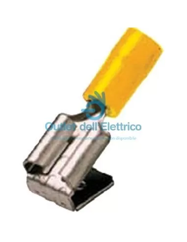 Yellow male coupling 6.3x0.8 insulated pc