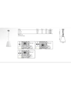 Martini 51486 suspension 11 axes avec cône en verre ouvert