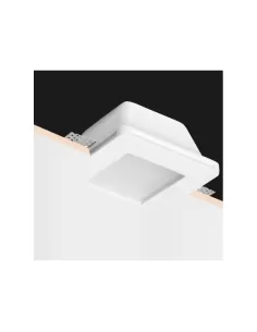 Gu10 square plaster recessed spotlight with glass and adjustable brackets for 9-15mm plasterboard