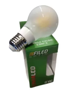 Arteleta sfl8 ww esfera satinada led e27 8w 3000°k blanco cálido