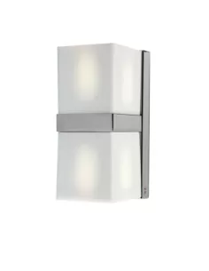 Fabbian applique cube 2x60w g9 cristal cadre chromé double émission 19,2x8x10,2cm