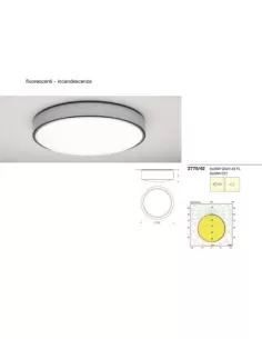 Martinelli luce 2775//42 plafoniera soffitto circle 3x60 w e27 argento