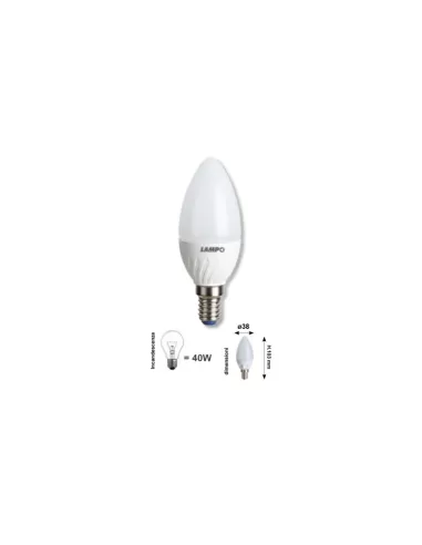 Lampo ol30ecoe14bc lampada led 4 5w e14 230v 3000k oliva