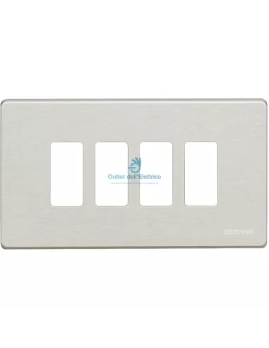 Placa de aluminio Bticino 504/4/AL Magic 4p