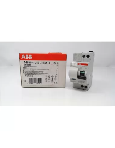 Abb interruptor diferencial ds951 6ka 1pn c16 0.5 a eb 538 6