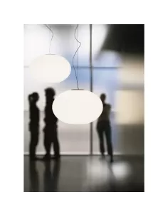 Prandina zero s11 - Suspensión cromada 2 globos blanco satinado 2x75w g9 blanco cromo con lámpara