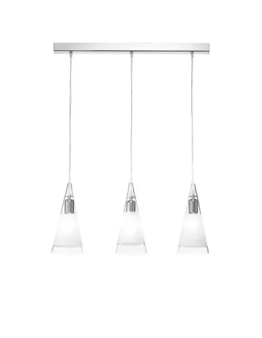 Rossini 5704-3 suspension with 3 suspensions in transparent sandblasted glass e14 3x40w