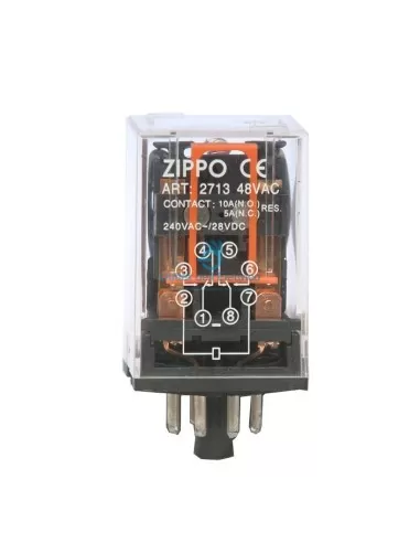 Zippo 2721 Octal relay 2 switches 12v dc