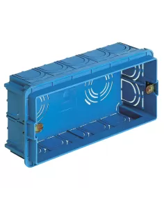 Vimar V71305 Rechteckiger Einbaukasten, 5 Module, für helle Wände, Blau