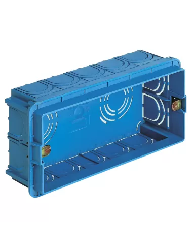 Vimar V71305 Rechteckiger Einbaukasten, 5 Module, für helle Wände, Blau