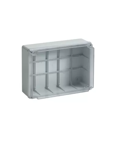 Bocchiotti b04856 boîte de jonction murale 300x220x120 ip56 couvercle transparent avec vis - sans presse-étoupe