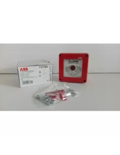 Abb red emergency panel breaking glass wall with button and hammer product similar to gewiss gw42201