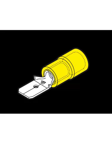 Cembre gf-m608 male plug-in cable lugs 6.35x0.8 yellow