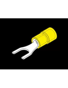 Cembre gf-u10 yellow fork cable lug with 10mm screw hole in PVC