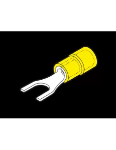 Cosse de fourche jaune Cembre gf-u8 avec trou de vis de 8 mm en PVC