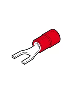 Cosse de câble à fourche rouge Cembre avec trou de vis de 3 mm rf-u3