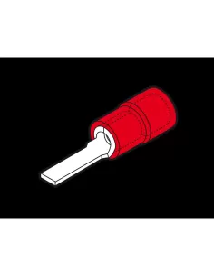 Cembre rf-pp12//19 red cable lug with flat ferrule p 13.2x1.9 in pvc