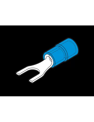 Cembre bf-u10 blue fork terminal with 10mm PVC screw