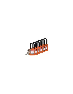 Brady sfty cadenas acier 38mm sha orange (kit 6pcs)