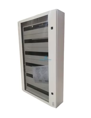 Merlin gerin 05026 panel metálico monobloc g125 6x24 módulos ral9001 con puerta de cristal