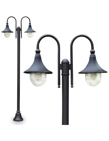 Moretti 861 14 2l 1 poteau tt h 143 2 lumières couleur noir