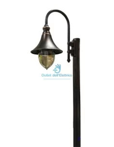 Moretti Luce 861.24.1 lampione h 248cm colore nero, corpo luce 1xe27 diffusore fumè