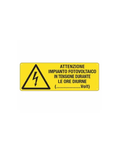 Photovoltaic system warning sign sticker 210x300