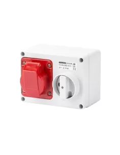 Gewiss horizontal interlocked socket with bottom 2p t 16a 400v 9h without interlocked gw66007 fuse holder base