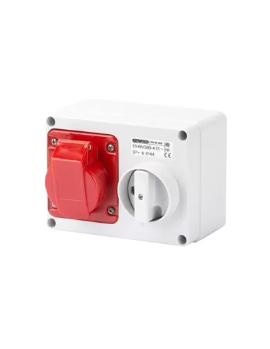 Gewiss prise horizontale verrouillée avec fond 2p t 16a 400v 9h sans base porte-fusible gw66007 verrouillée