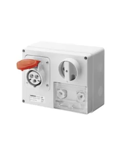 Gewiss horizontal interlocked socket with bottom 2p t 16a 400v 9h without interlocked gw66029 fuse holder base