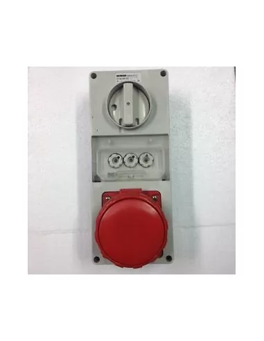 Gewiss vertical interlocked socket without bottom 3p t 63a 400v 6h with interlocked gw66352 fuse holder base