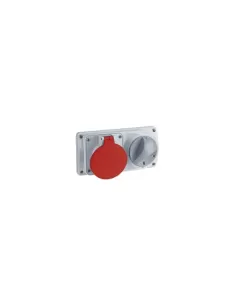 Palazzoli horizontal interlocked socket 3p n t 16a 380v 6h ip44 without fuse holder base 493146 plugs//industrial sockets