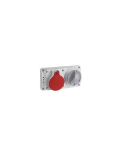 Palazzoli horizontal interlocked socket 3p t 32a 380v 6h ip44 with fuse holder base 494236 plugs//industrial sockets