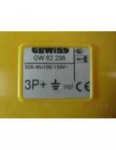 Gewiss toma fija 10ø empotrable estanca 3p t 32a 110v 4h gw62236 tomas industriales