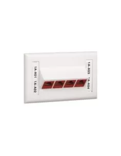 Placa inclinada horizontal Panduit nk4hsfiwy para 4 enchufes netkey, color blanco