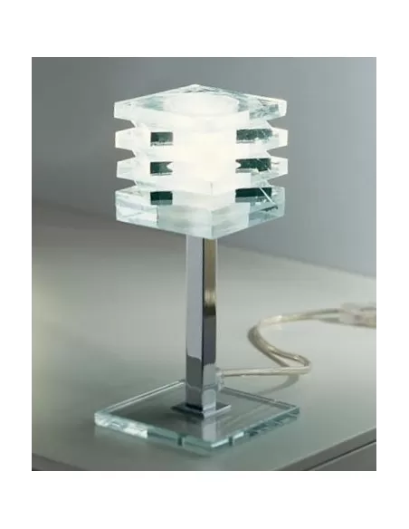 De majo ottoxotto//t table lamp 60w g9 h 22,5cm crystal glass //chrome mont