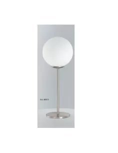 Antea luce 4857 1 lampada da tavolo struttura nikel sfera vetro biancoco satinato e14 40w