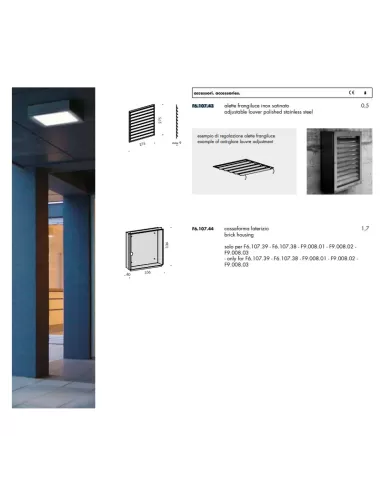 Viabizzuno f6 107 43 cube 30 satin stainless steel louvres