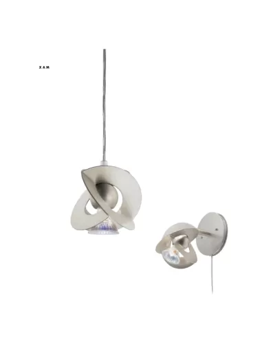 Terzani 0g51sf3 xam suspension 50w gz10 nickel satiné sans lampe