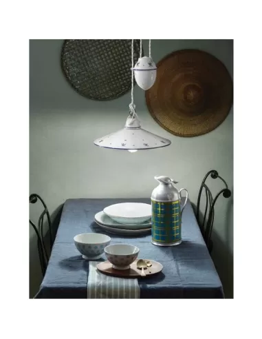 Ferroluce c650so 38/blu ceramic suspension lamp with latch diam 40 e27 dec s-blu//blu