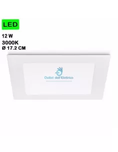 Gea luce GFA845C Faretto alluminio bianco 12w led. 3000k ip20 incasso