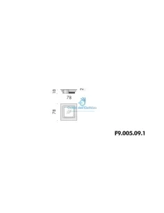 Viabizzuno f9 005 09 1 m4 borchia quadra ottone anticato 78x78mm v