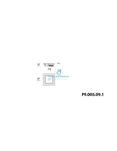 Viabizzuno f9 005 09 1 plot carré m4 en laiton antique 78x78mm v