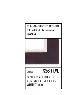 Marlanvil 7253.TI.VL Placca qube 3P techno ice-viola liz cr/b