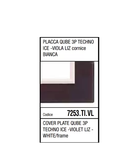 *PLACCA QUBE 3P TECHNO-ICE VIOLA LIZ - CR/B