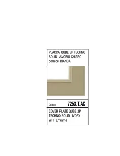 *PLACCA QUBE 3P TECHNO-SOLID AVORIO CHIARO-