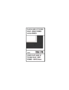 *PLACCA QUBE 3P TECHNO-SOLID GRIGIO P.BO-CR