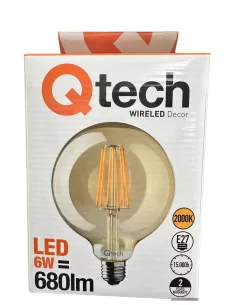 Wiva 90010014 Qtech wireled globe decor E27 6W 2K ndls  240V